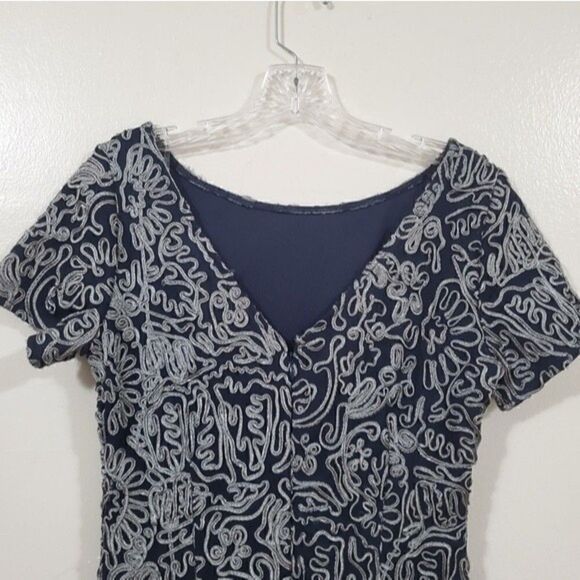 JS COLLECTIONS Soutache Cocktail Dress Blue Size 4 - Picture 12 of 15